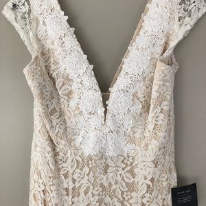New, never worn - Lulu’s long lace dress - cream with white lace overlay